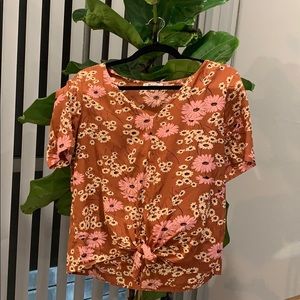 Burnt orange Madewell blouse